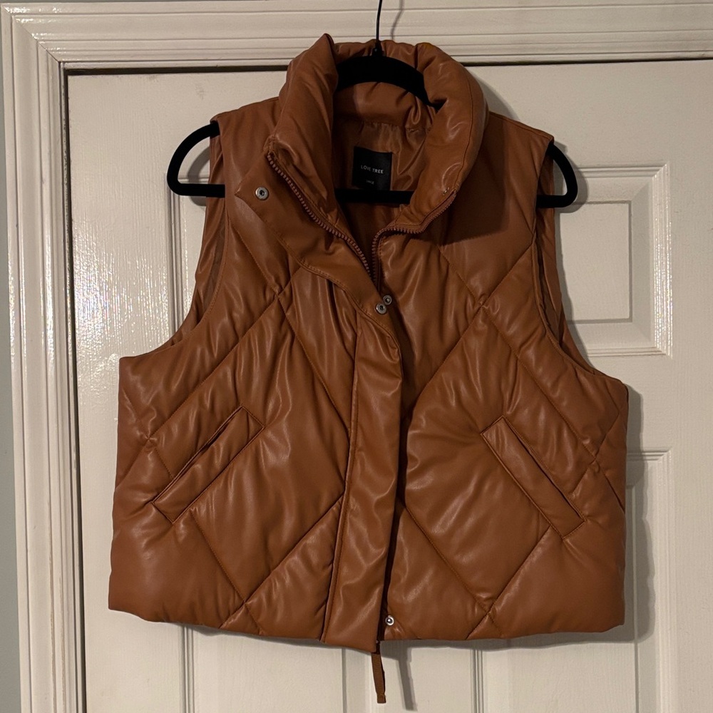 Love Tree Brown Quilted Vest
